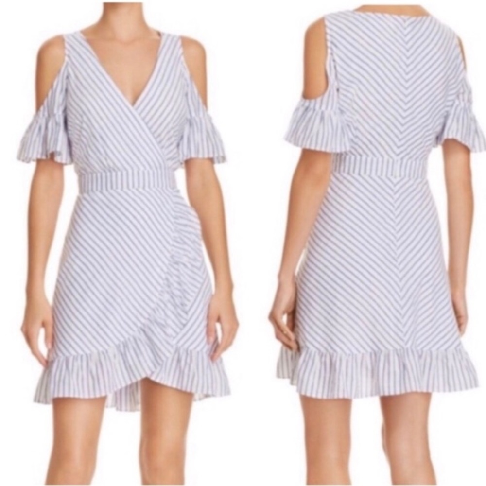 BB Dakota | Ruffled, Cold Shoulder, Striped Dress